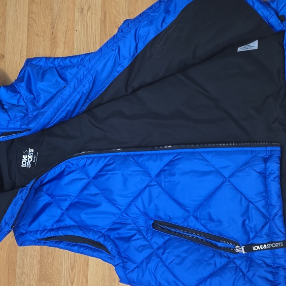 Love & Sports Quilted Vest with Hood Royal Blue Size S 4/6 - Picture 11 of 12